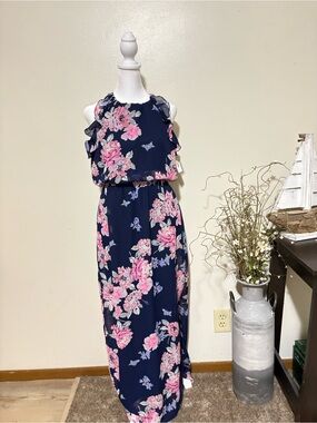 Old Navy Blue and Pink Maxi Dress